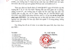 Thông báo về việc kết thúc cách ly y tế tại nhà